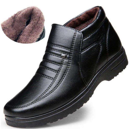 Men’s Warm-Lined Casual Leather-Look Winter Shoes