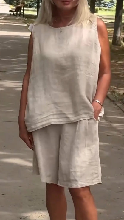 Women’s Sleeveless Casual Top and Shorts Set