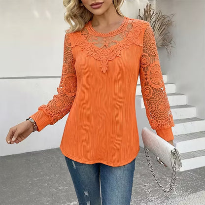 Women’s Lace Detail Textured Blouse