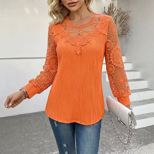 Women’s Lace Detail Textured Blouse
