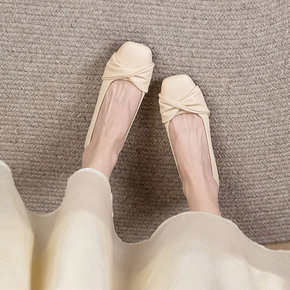 Women's Twist Detail Square Toe Flats