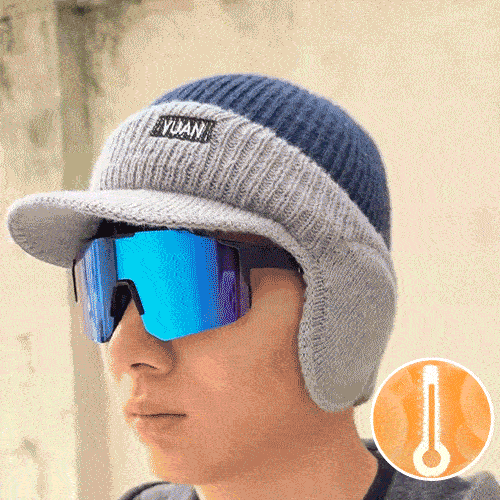 Windproof Thermal Cap with Visor and Ear Flaps