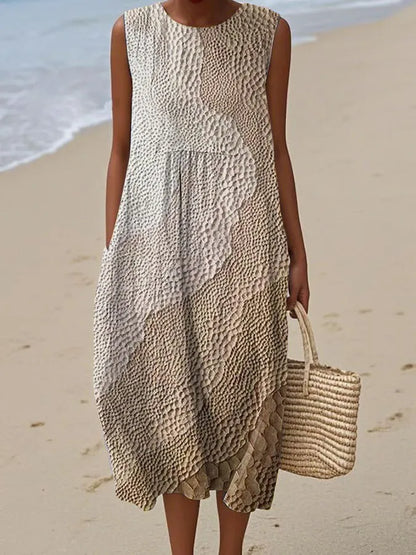 Women’s Ocean Breeze Sleeveless Summer Midi Dress