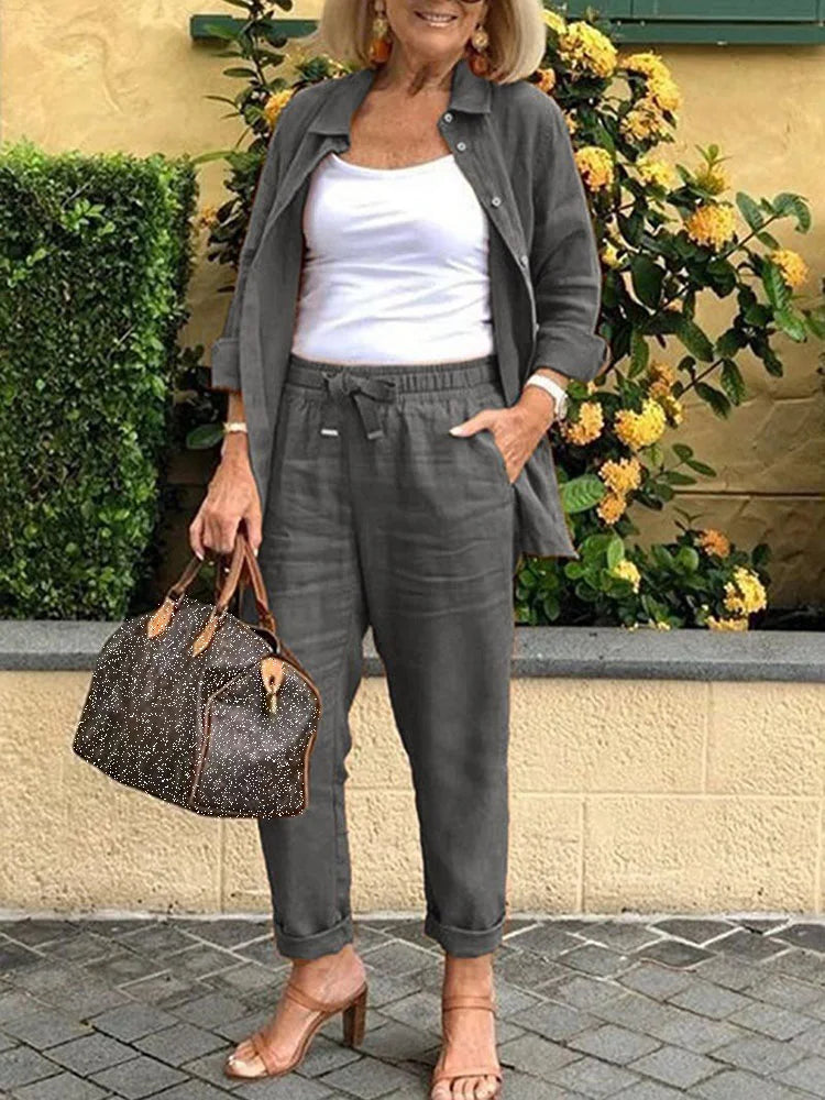 Women’s Cotton Linen Two-Piece Set