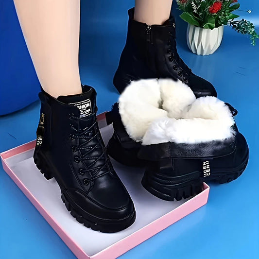 Women’s Leather-Look Fleece-Lined Winter Support Boots