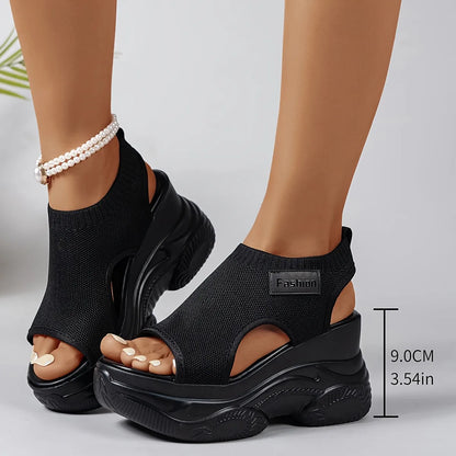 Women’s Casual Solid-Colour Wedge Comfort Sandals