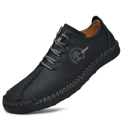 Men’s Handmade Leather Lace-Up Soft-Sole Driving Shoes