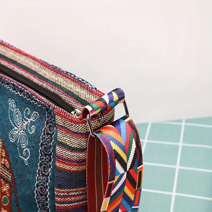 Embroidered Vintage-Style Shoulder Bag