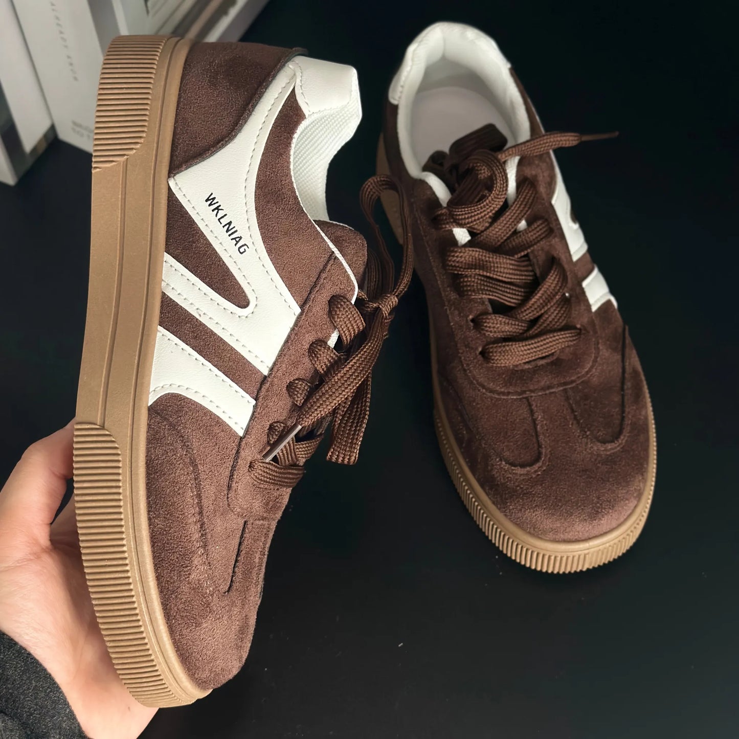 Women’s Leather-Look Supportive Low-Top Comfort Trainers