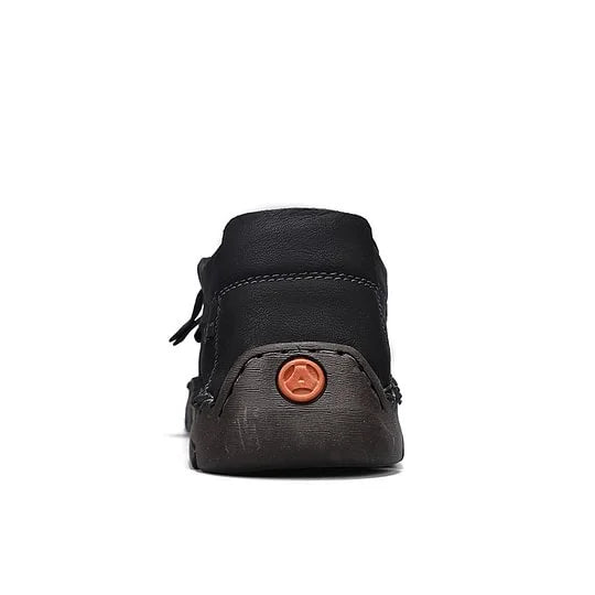 Men's Premium Wide-Toe Leather-Look Zip Loafers