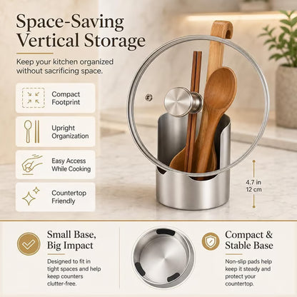 Stainless Steel Utensil and Pot Lid Organiser