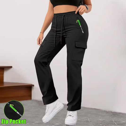Women’s Straight-Leg Multi-Pocket Cargo Trousers