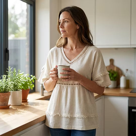 Women’s V-Neck Layered Tunic Top
