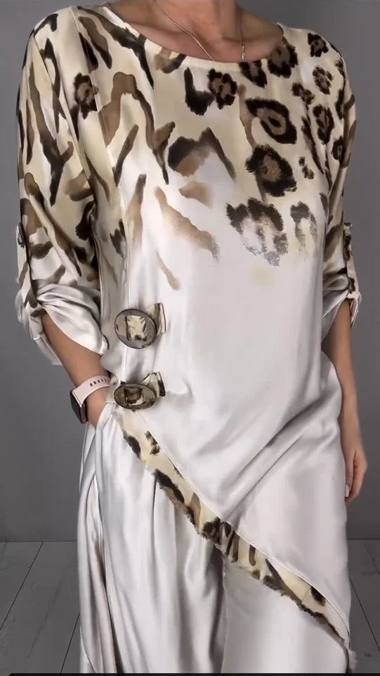 Women’s Lightweight Printed Tunic & Wide-Leg Trousers Set