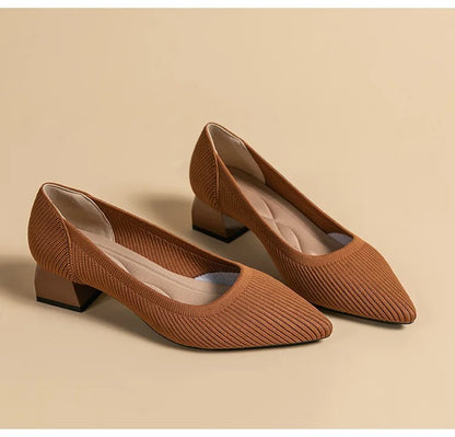 Comfortable Knit Heel Pump