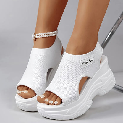 Women’s Casual Solid-Colour Wedge Comfort Sandals