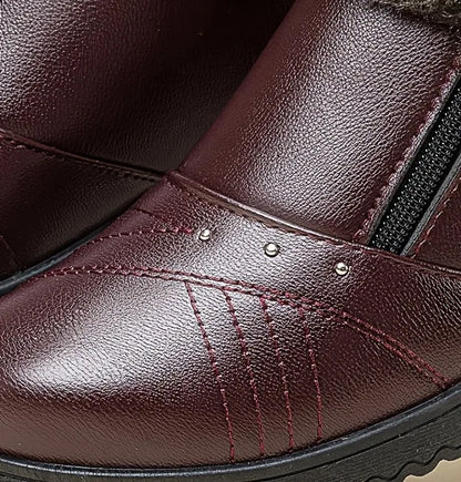 Women’s Warm Lined Waterproof Leather-Look Shoes