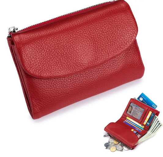 Pebble-Grain Leather-look RFID Wallet