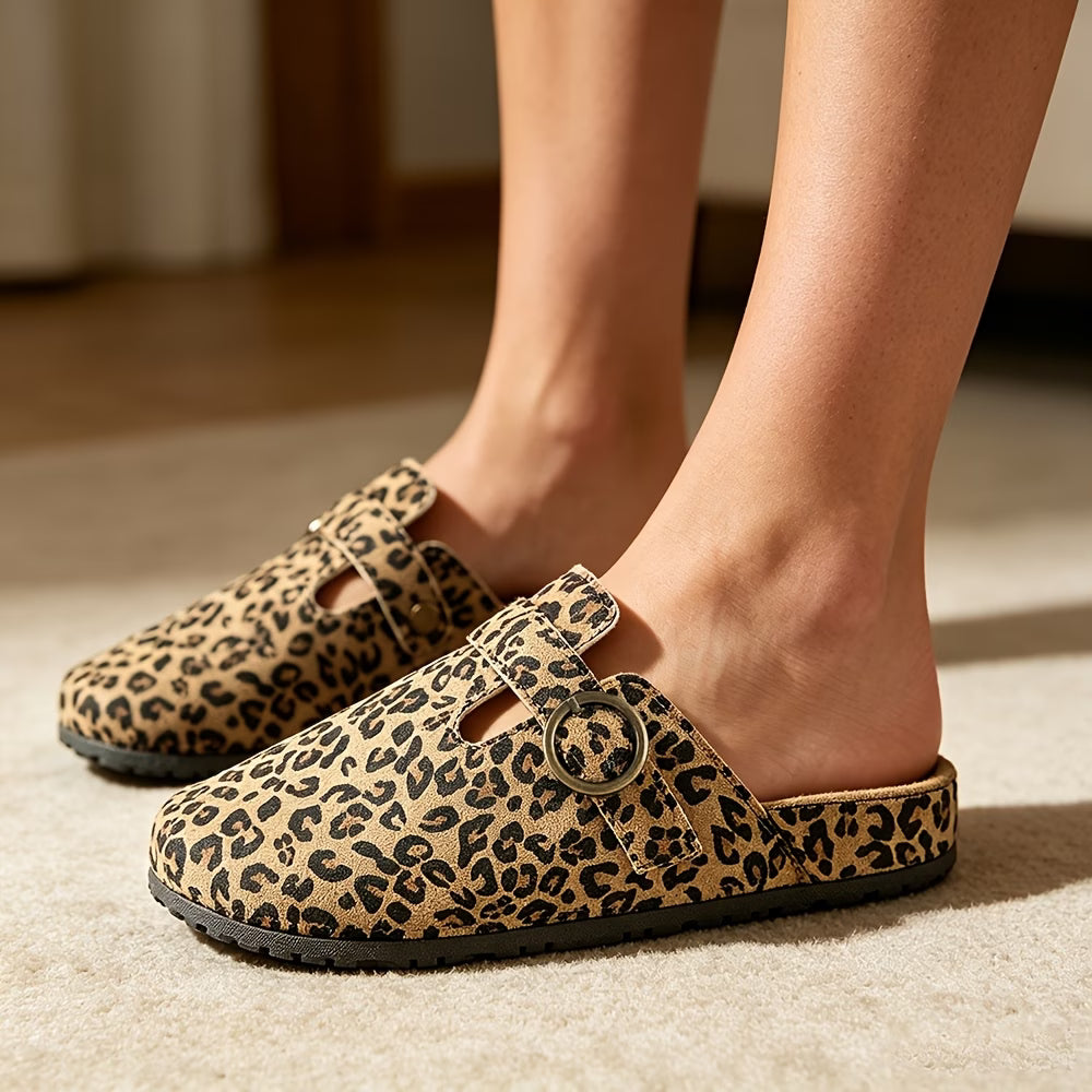Women's Leopard Print Casual Mules