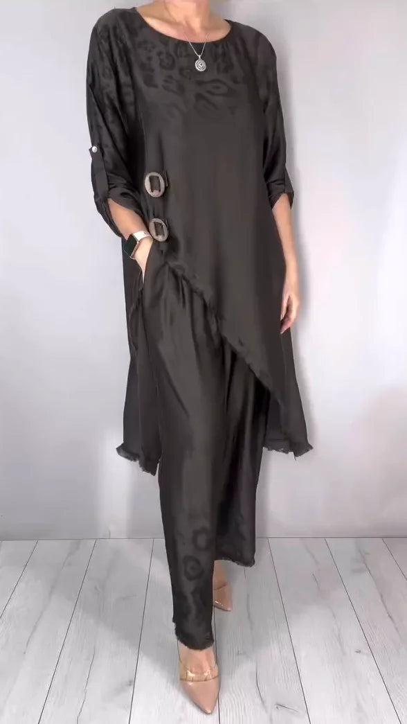 Women’s Lightweight Printed Tunic & Wide-Leg Trousers Set
