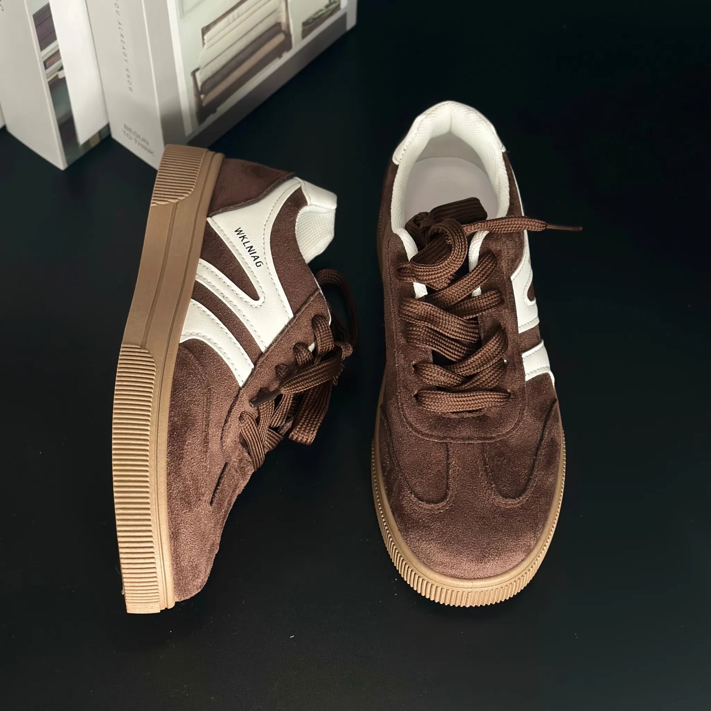Women’s Leather-Look Supportive Low-Top Comfort Trainers