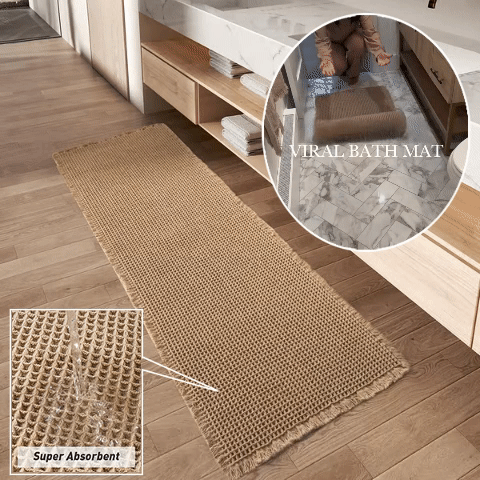 Waffle Knit Non Slip Bathroom Runner Rug