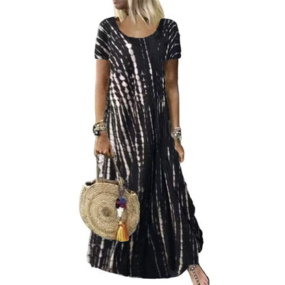 Women's Tie-Dye Print Maxi Dress