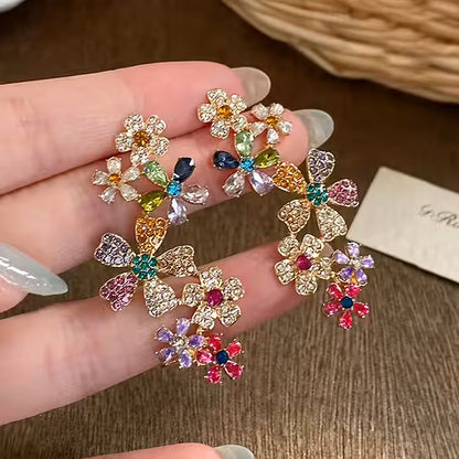 Women’s Colourful Floral Statement Earrings