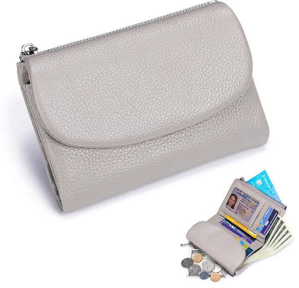 Pebble-Grain Leather-look RFID Wallet