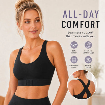 Women's Cross Back Front Closure Wireless Bra