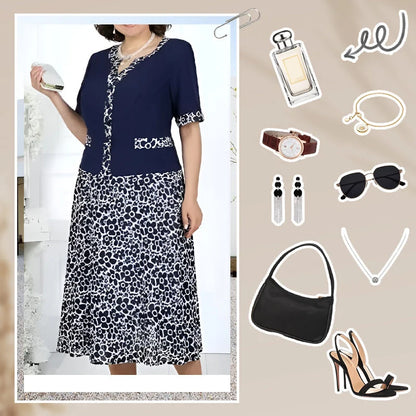 Women’s Floral Contrast Midi Dress