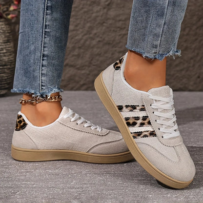 Women’s Retro Leopard Print Thick Sole Comfort Trainers