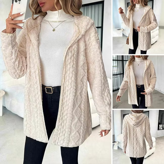 Women's Quilted Hooded Mid Length Coat