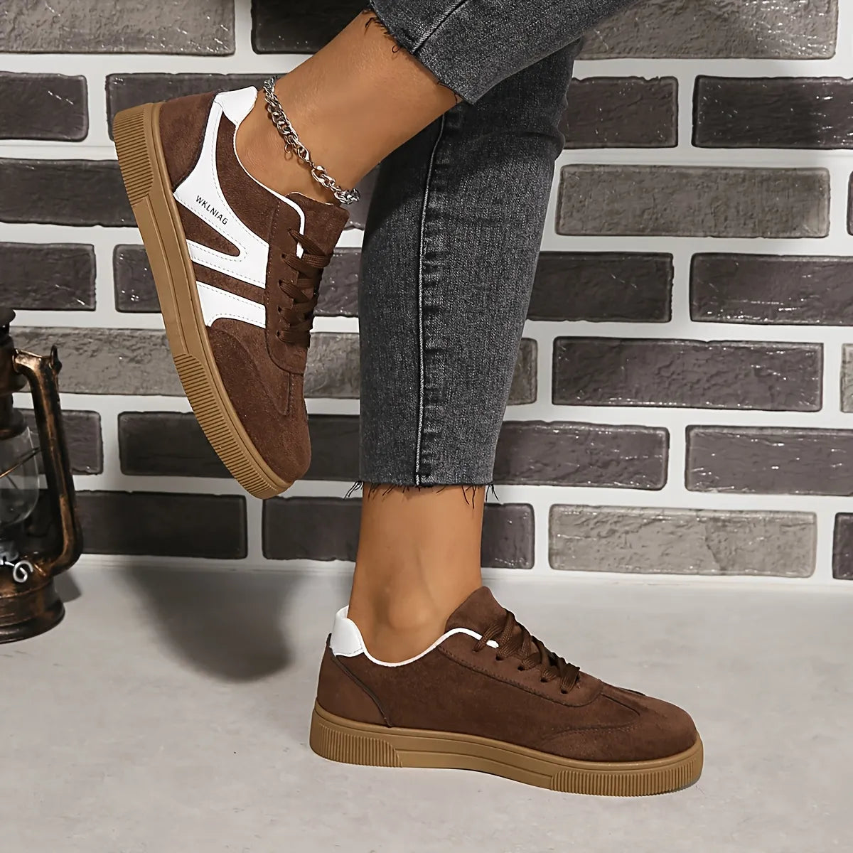 Women’s Leather-Look Supportive Low-Top Comfort Trainers