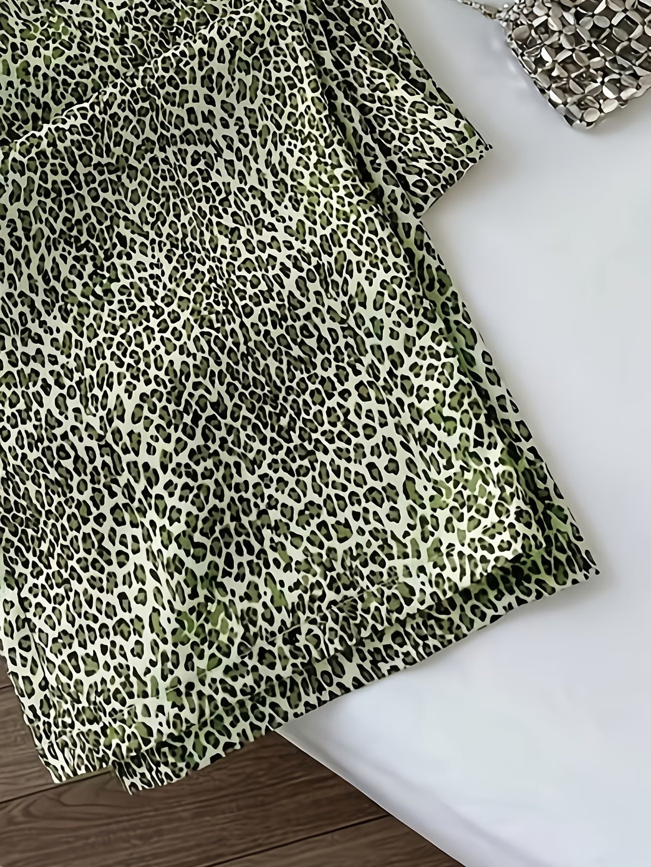 Women's High-Waisted Leopard Print Wide-Leg Trousers