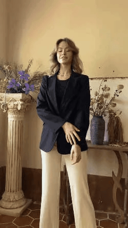 Women’s Minimalist Button Lapel Work Blazer