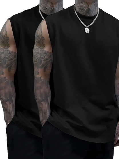 Men’s Sleeveless Crew Neck Casual Tank Top