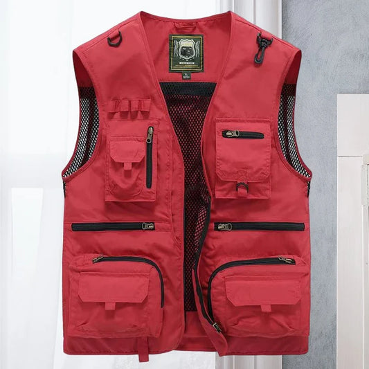 Men’s Breathable Multi-Pocket Mesh Cargo Vest