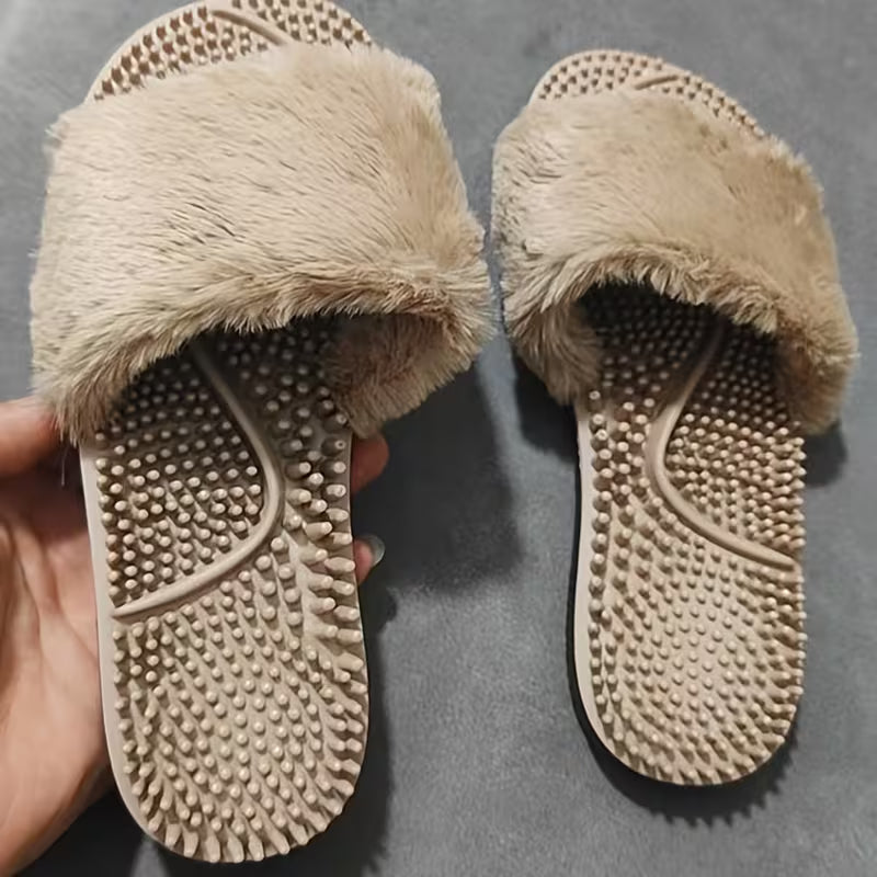 Women's Textured Footbed Cosy Slides