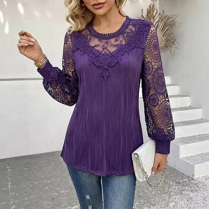 Women’s Lace Detail Textured Blouse