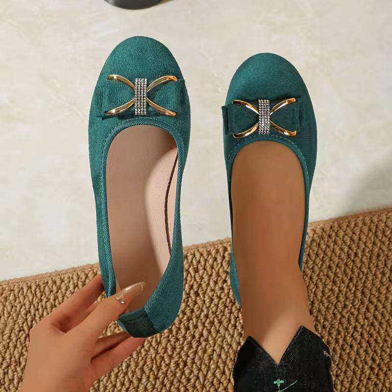 Women’s Bow Detail Fabric Ballet Flats