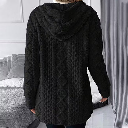 Women's Quilted Hooded Mid Length Coat