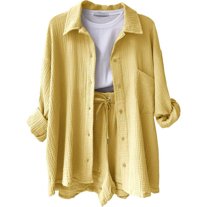 Two-piece long-sleeved shirt women's casual suit