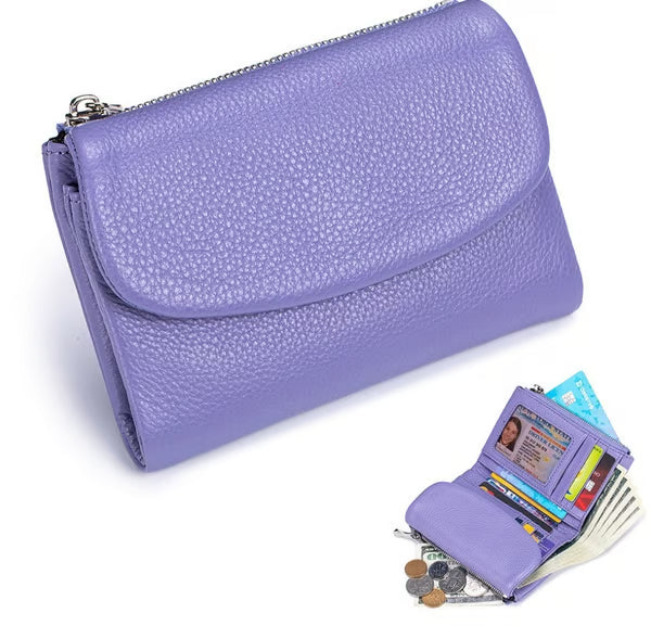 Pebble-Grain Leather-look RFID Wallet