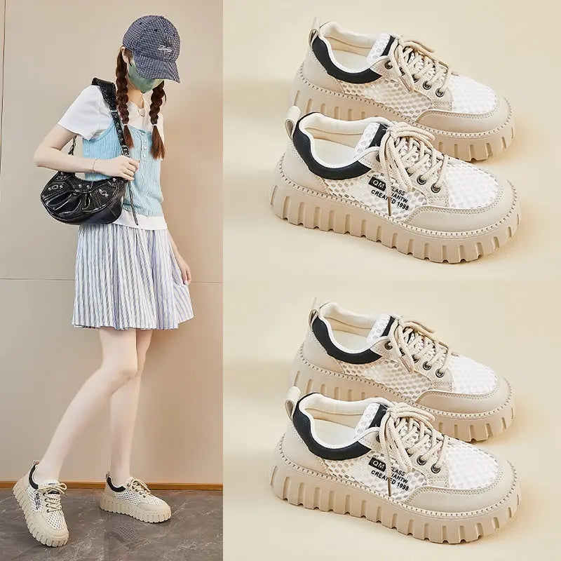 Women’s Breathable Mesh Platform Casual Trainers