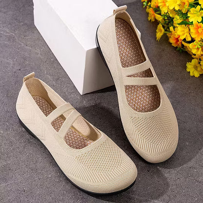 Women's Double-Strap Knitted Flats