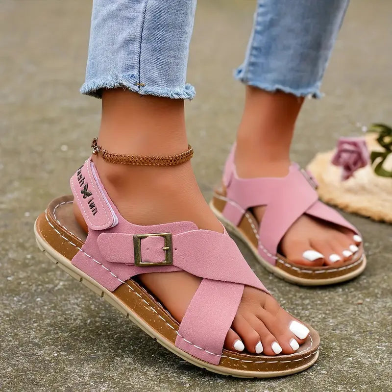 2025 Cross-Band Flat Sandals – Summer Roman Style