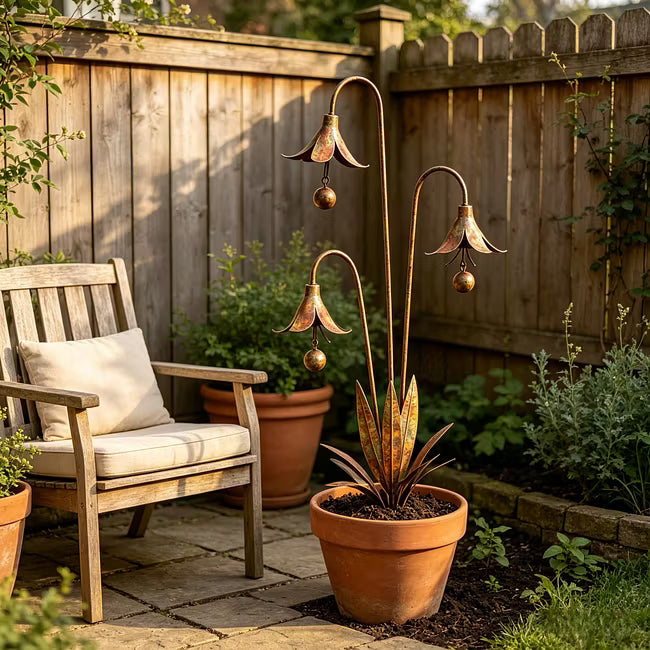 Triple Bell Flower Garden Stake