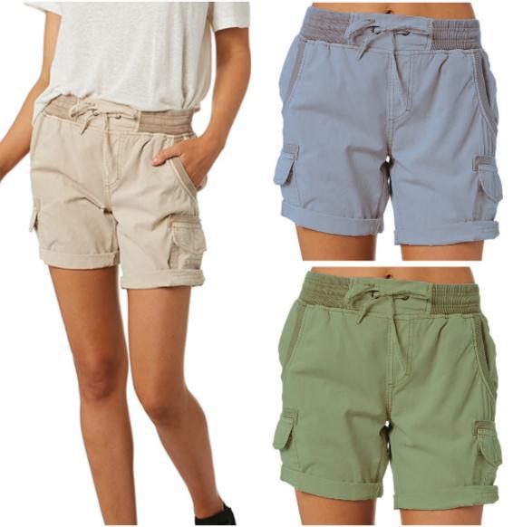 Women’s High-Waist Drawstring Cargo Shorts