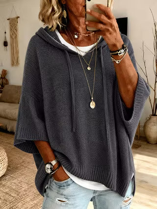 Women's Hooded Three-Quarter Sleeve Top